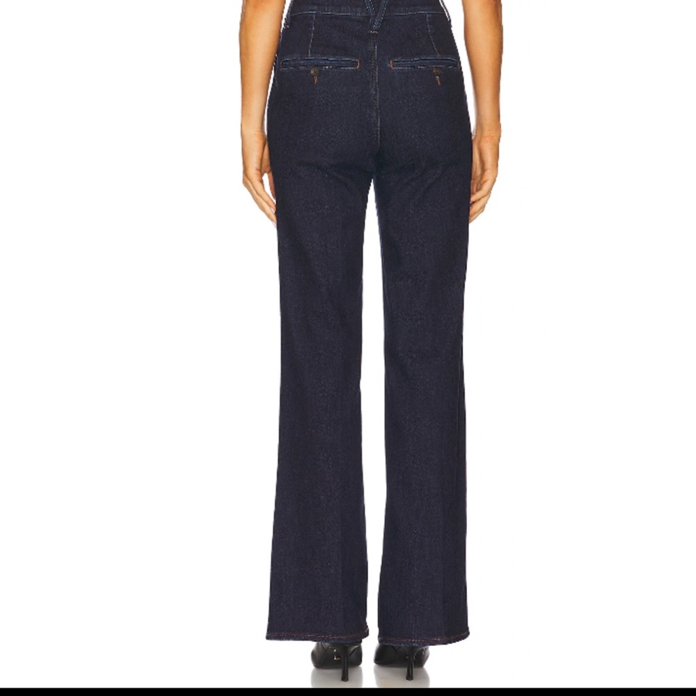 Veronica Beard Crosbie Indigo Rinse High-Rise Wide-Leg Trousers Jeans 28 Dark - Picture 3 of 12